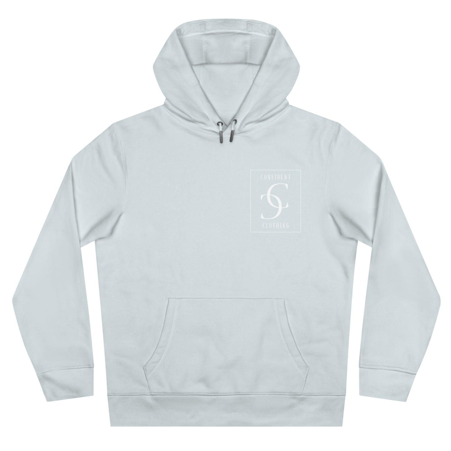 (hoodie unisex) multi-color Confident Clothing Luxury Hooded Sweatshirt (big cc white logo on back)
