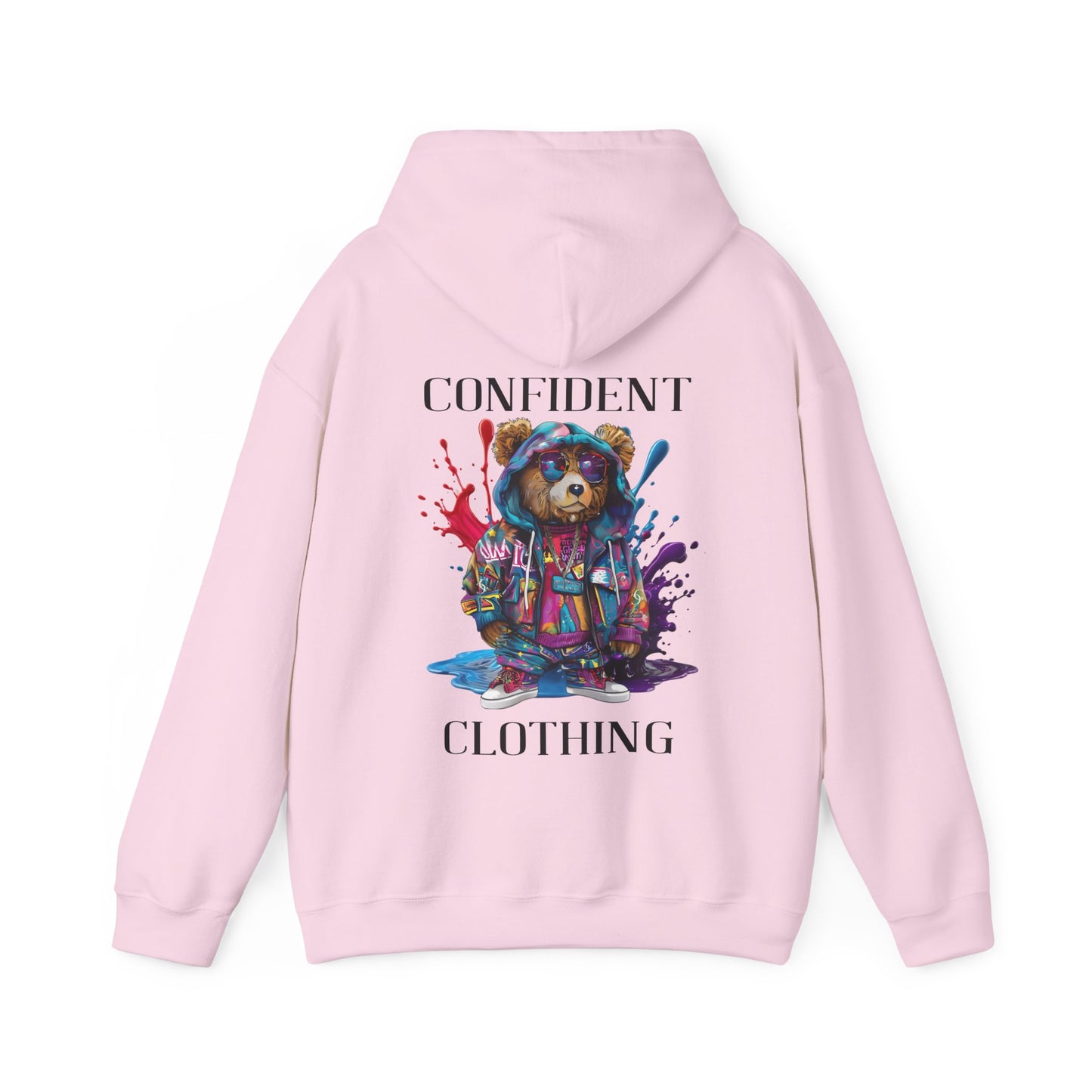 (Unisex) Confident Clothing Luxury Hooded Sweatshirt Urban Bear Collection (I Stay Drip Bear black logo)