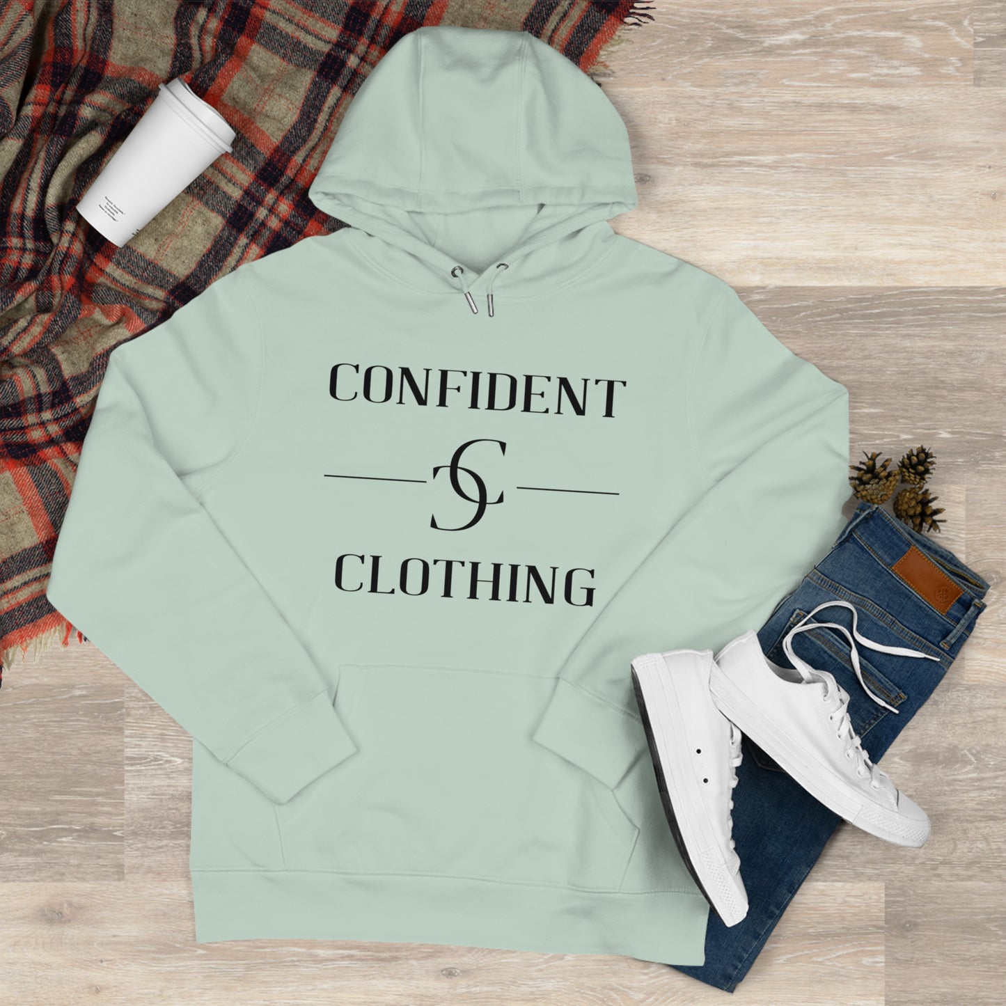 (hoodie unisex) multi-color Confident Clothing Luxury Hooded Sweatshirt (ml black logo)