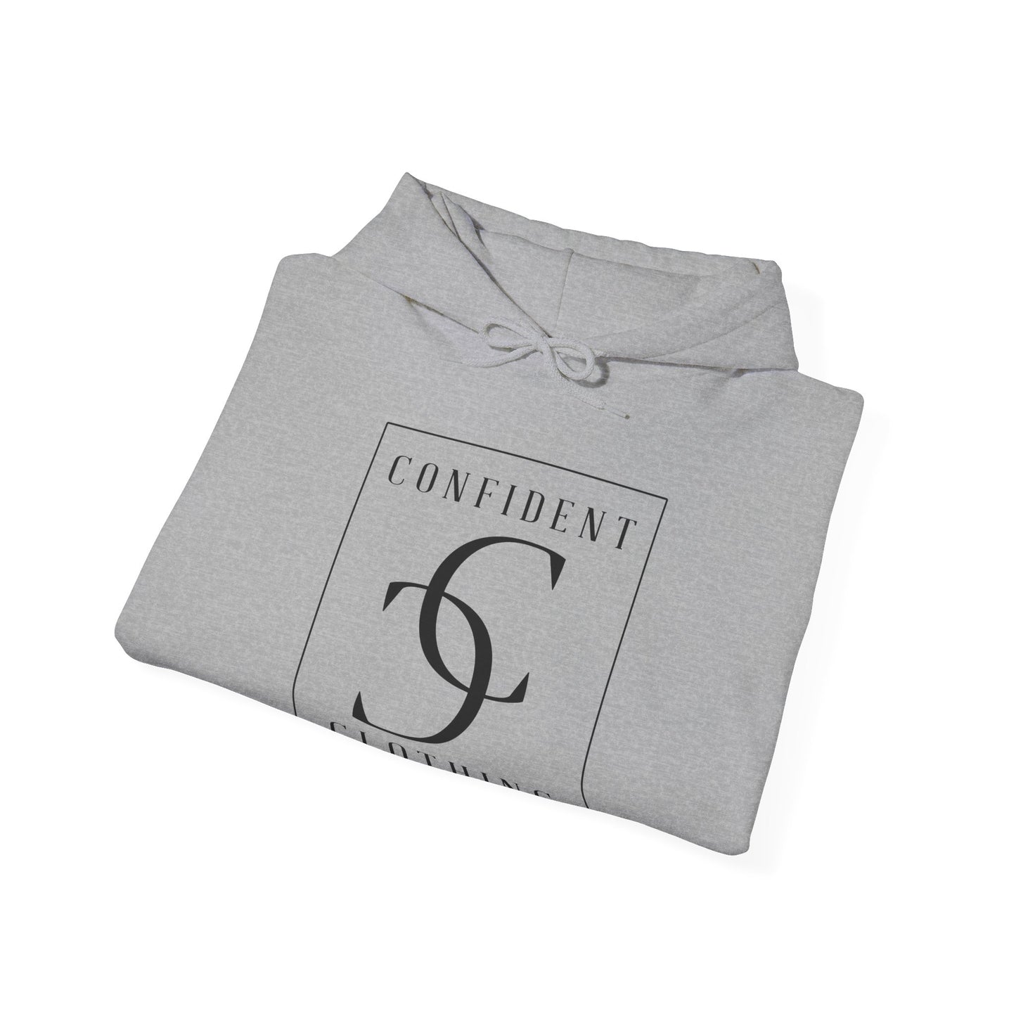 cc (Unisex) multi-color Confident Clothing Luxury Hooded Sweatshirt (black logo)