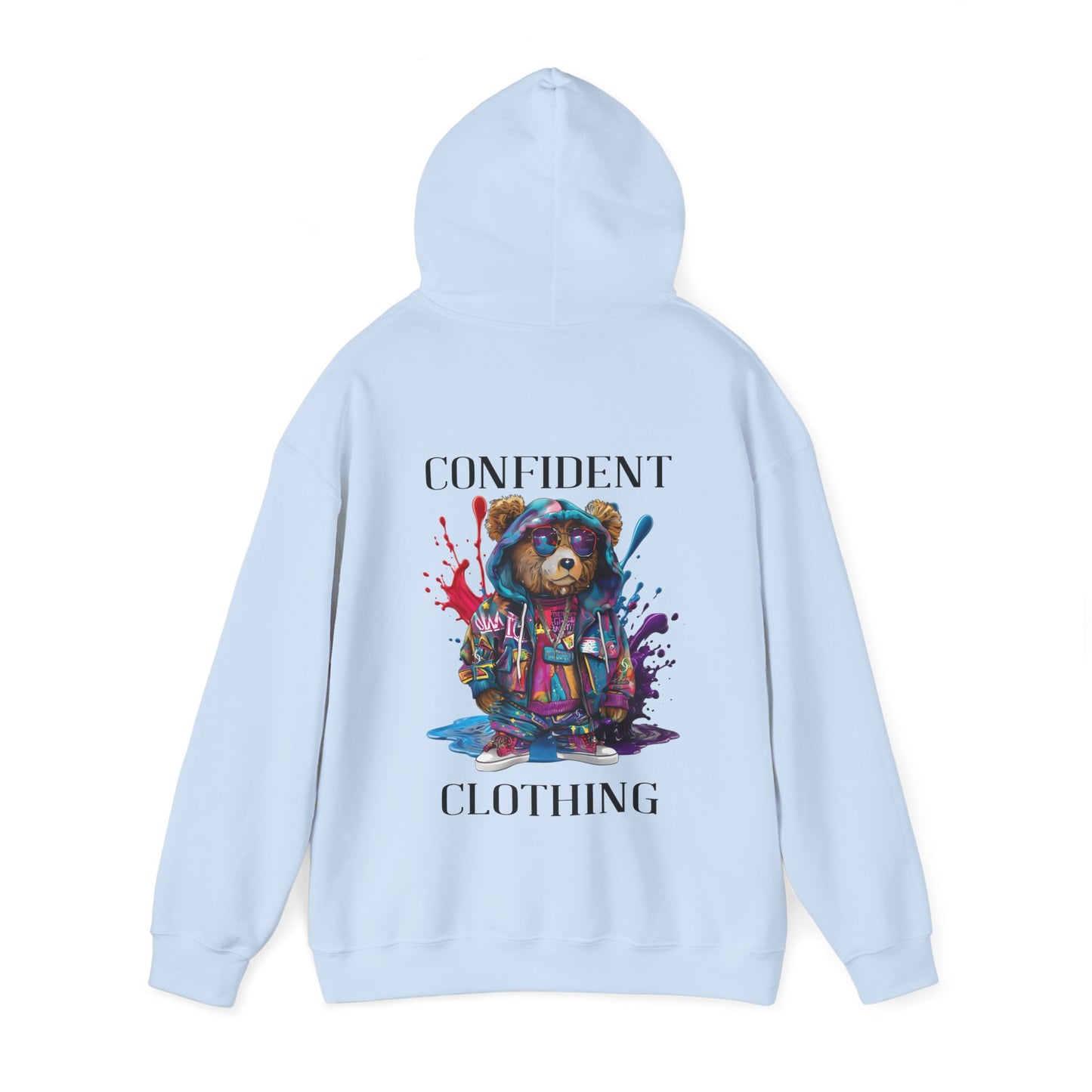 (Unisex) Confident Clothing Luxury Hooded Sweatshirt Urban Bear Collection (I Stay Drip Bear black logo)