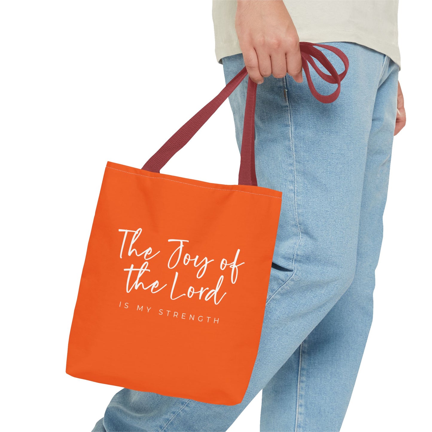 The Joy of the Lord is my Strength Tote Bag (orange)