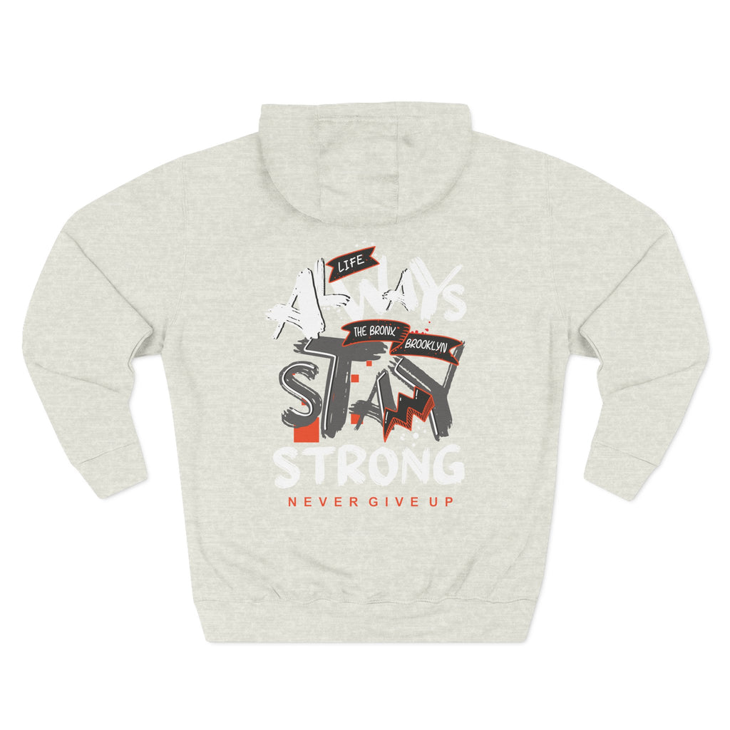 1.3 Confident Clothing Never Give Up Inspirational Fleece Hoodie