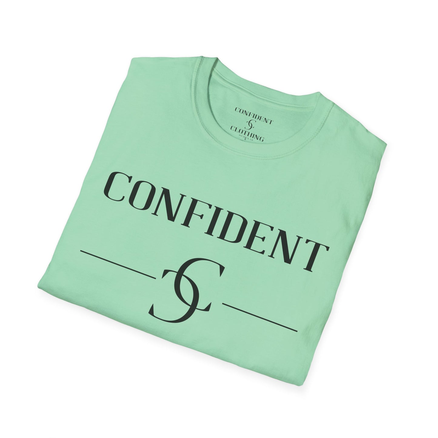 cc (Unisex) multi-color Confident Clothing Luxury Soft Style T-Shirt (ml black logo)