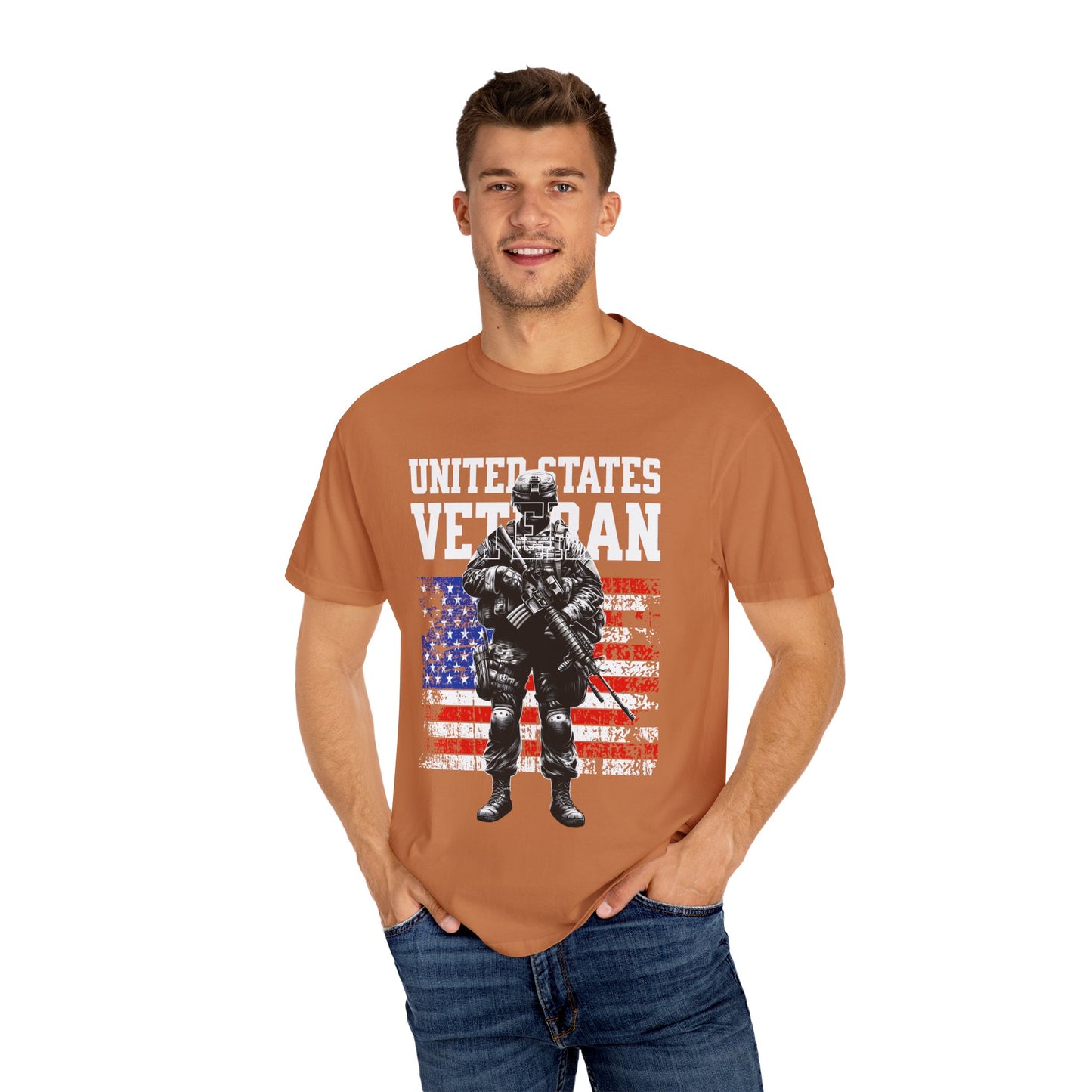 United States Veteran Unisex Garment-Dyed T-shirt