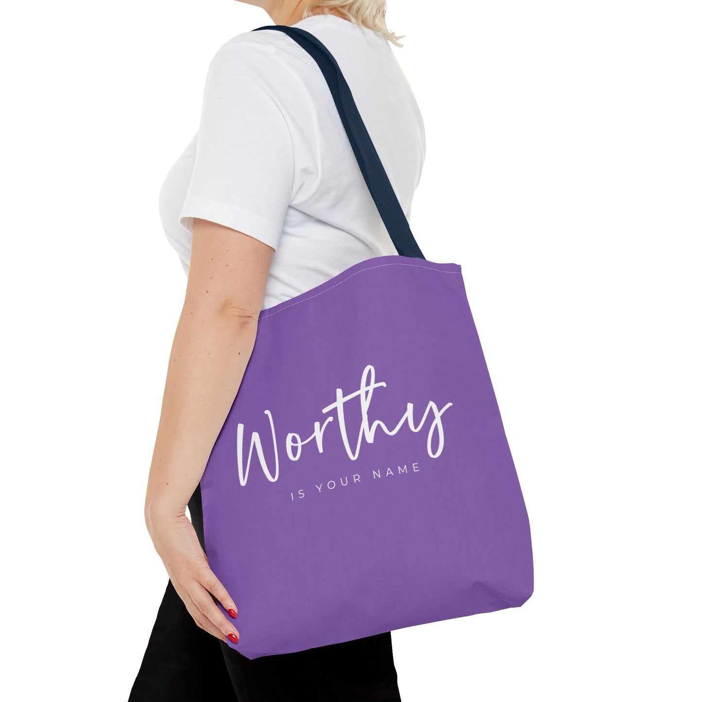(tote bags) Worthy is Your Name (light purple)