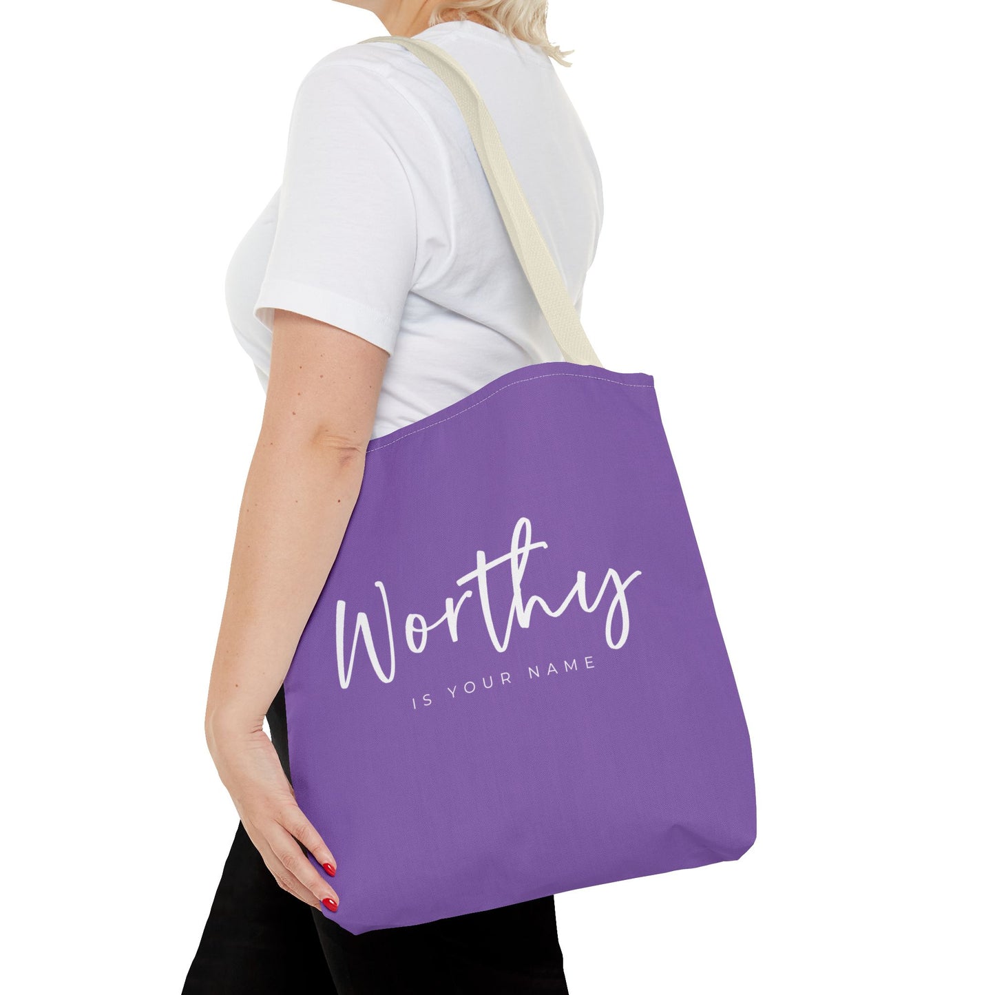(tote bags) Worthy is Your Name (light purple)