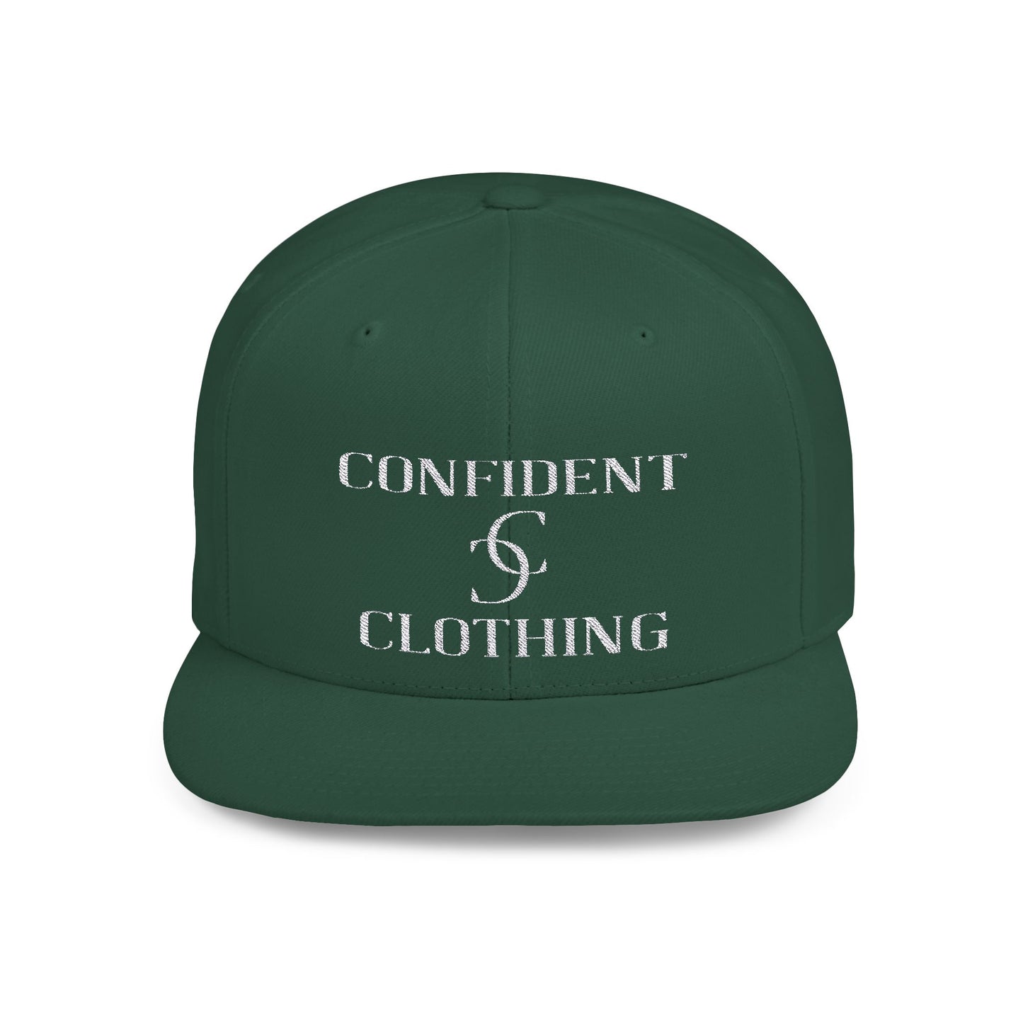 (hats) Confident Clothing Flat Bill Snapback (scc white logo)