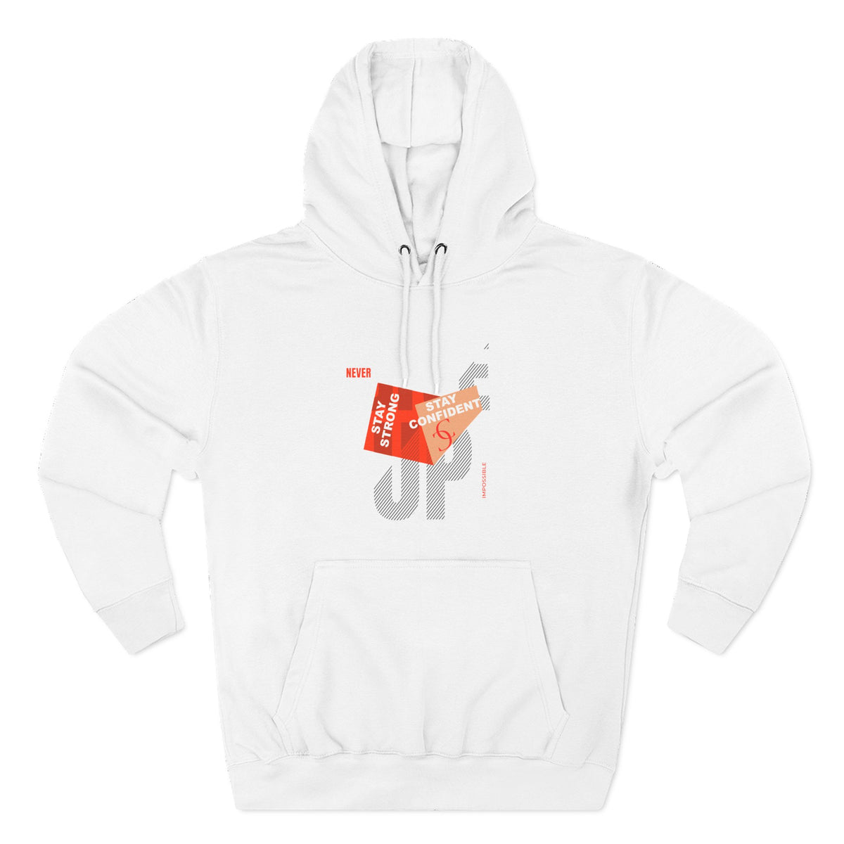 1.1 Confident Clothing Never Give Up Graphic Fleece Hoodie
