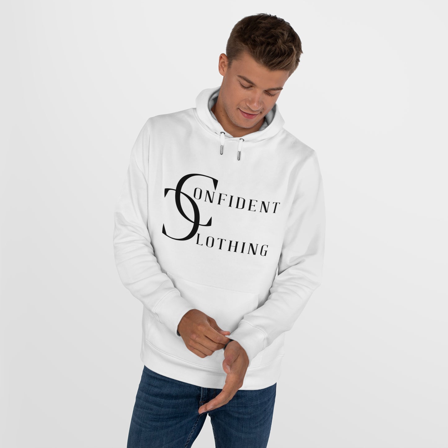 (hoodie unisex) multi-color Confident Clothing Luxury Hooded Sweatshirt (wcc black logo)