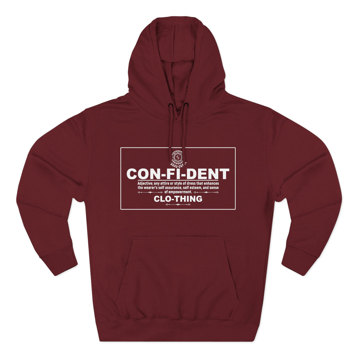 0.2 Confident Clothing Casual CON-FI-DENT Clothing Statement Fleece Hoodie