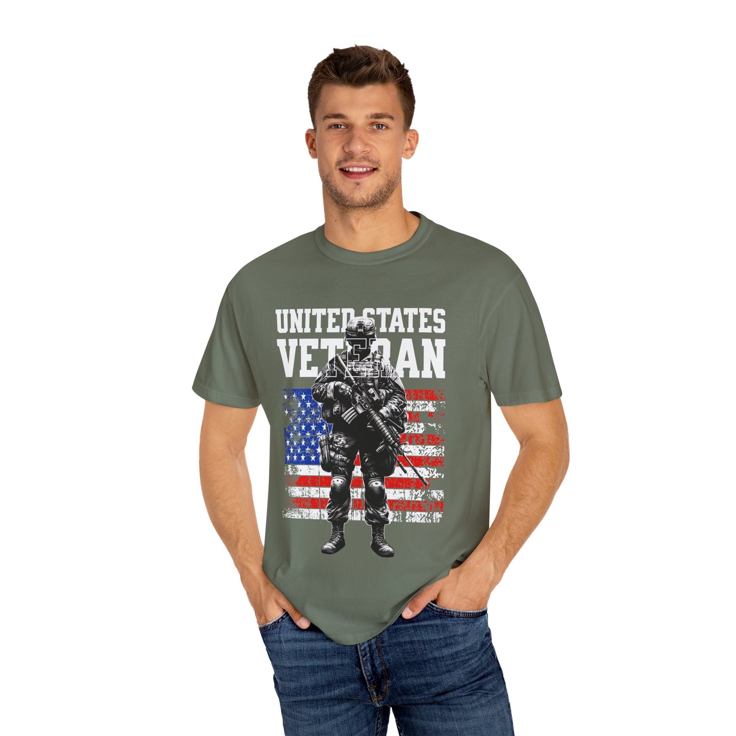United States Veteran Unisex Garment-Dyed T-shirt