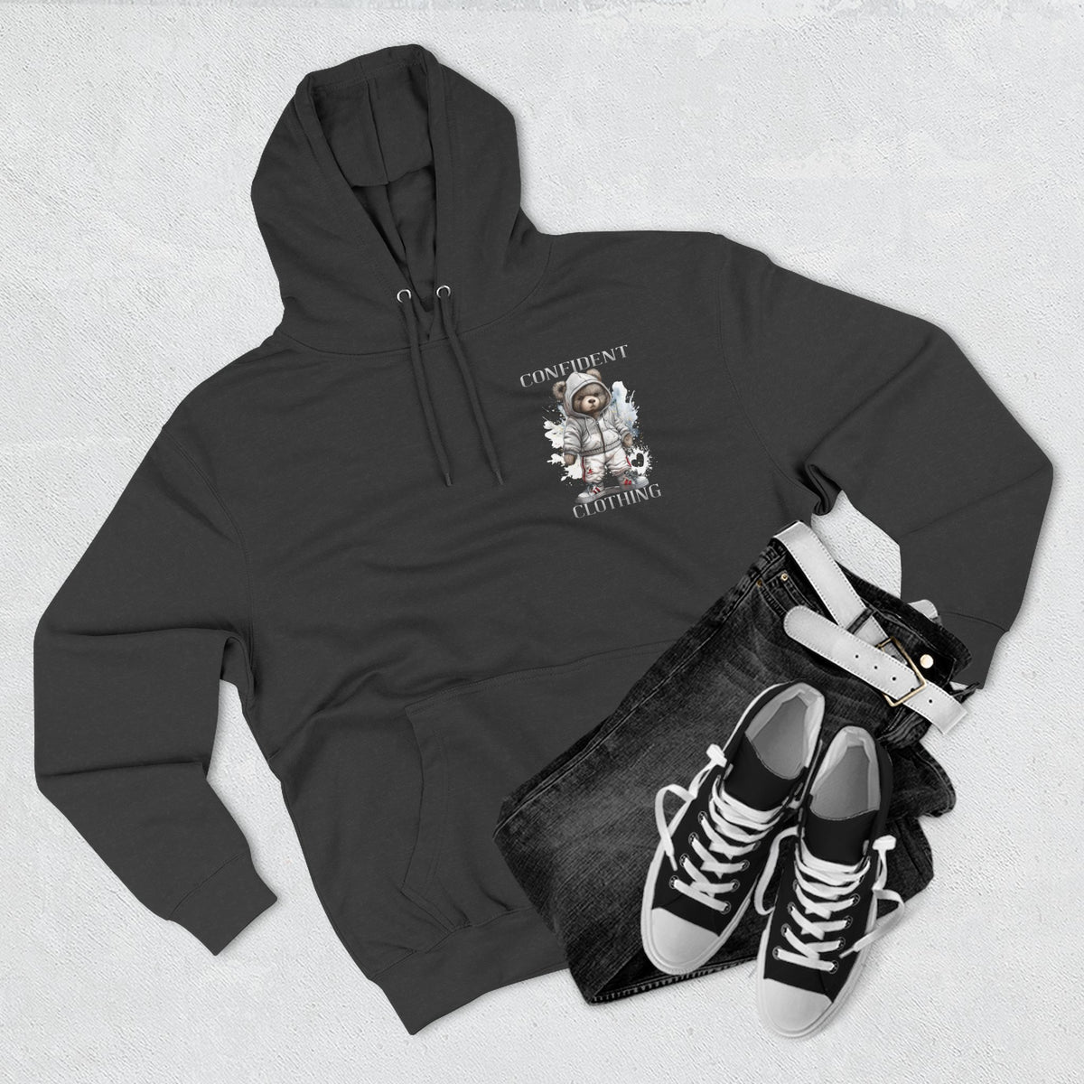Confident Climbing Astronaut Snow Bear Fleece Hoodie