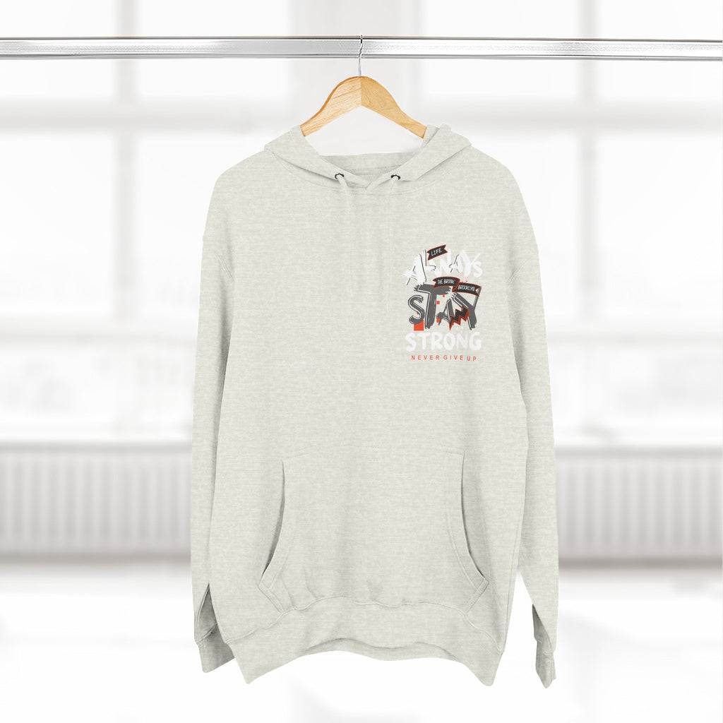 1.3 Confident Clothing Never Give Up Inspirational Fleece Hoodie