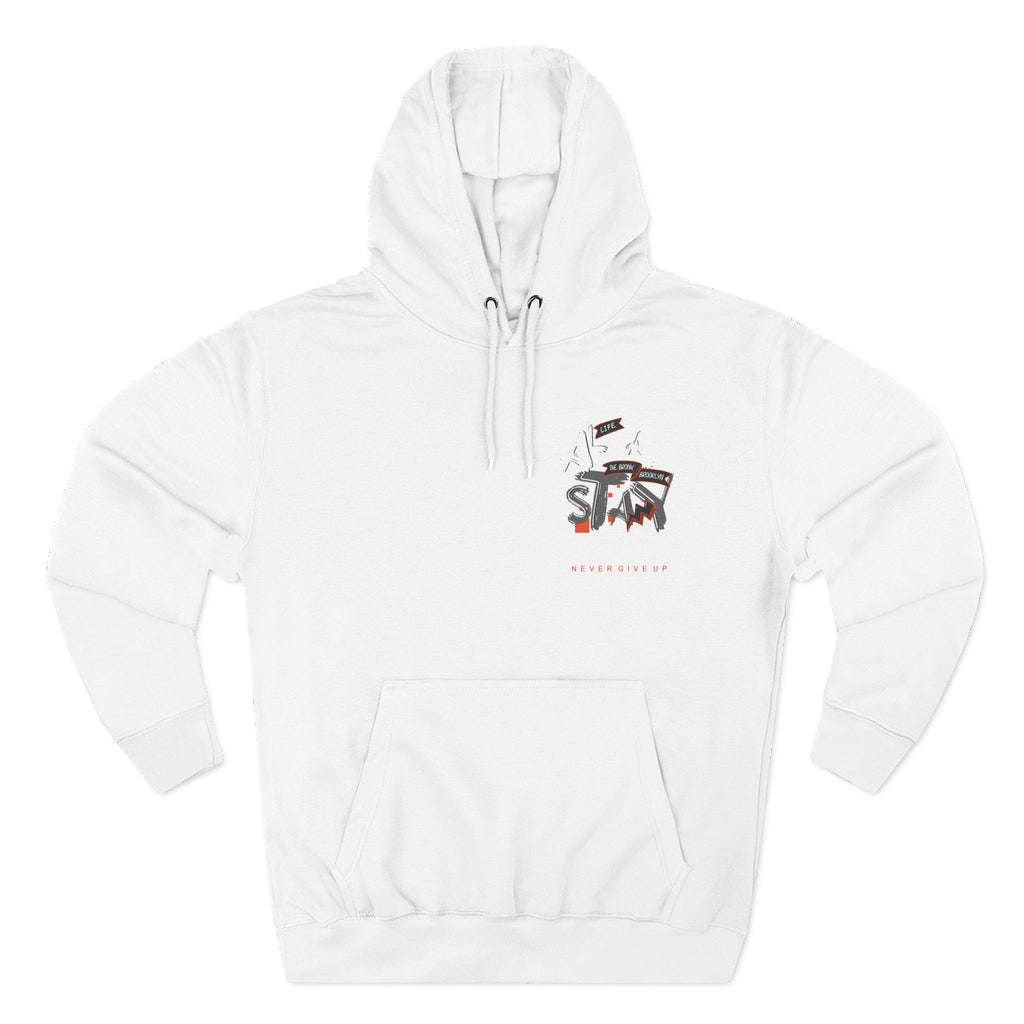 1.3 Confident Clothing Never Give Up Inspirational Fleece Hoodie