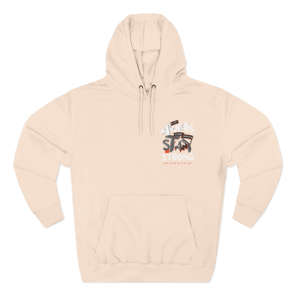 1.3 Confident Clothing Never Give Up Inspirational Fleece Hoodie