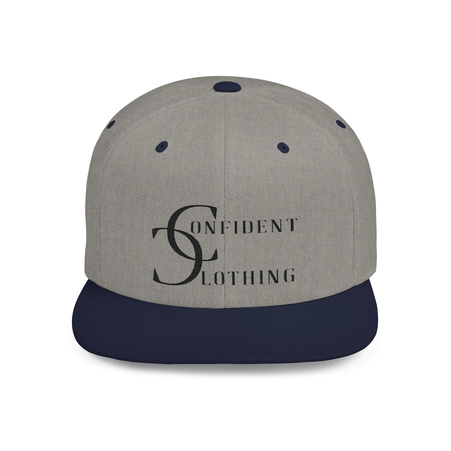 (hats) Confident Clothing Flat Bill Snapback (cc big black logo ll)
