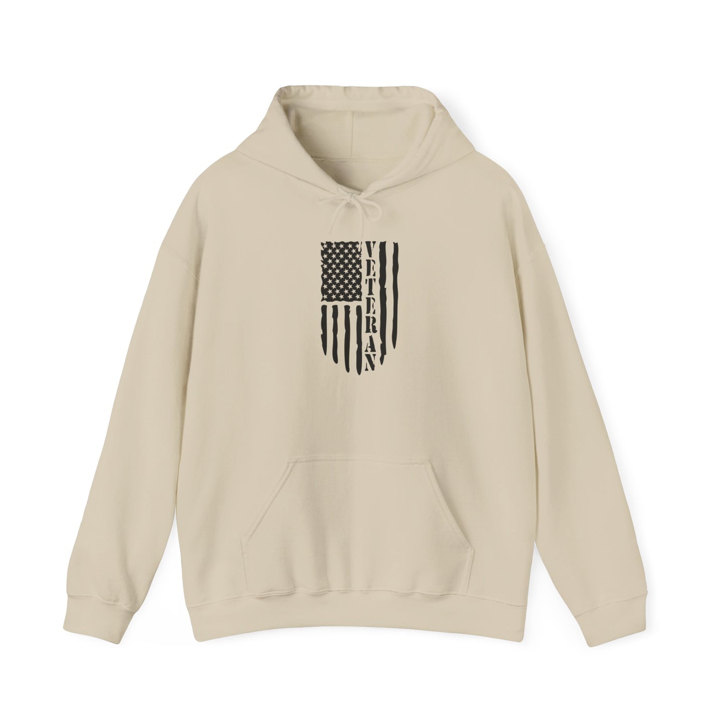 Veteran White Hoodie (black logo)