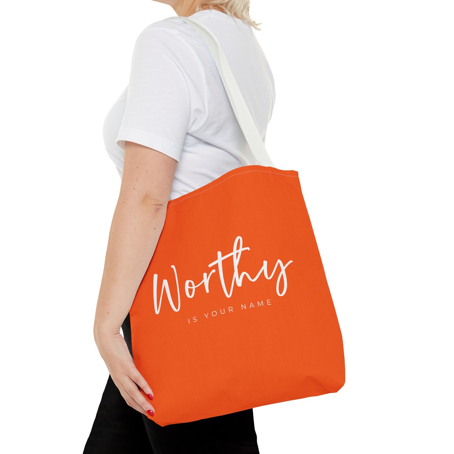 (tote bags) Worthy is Your Name (orange)