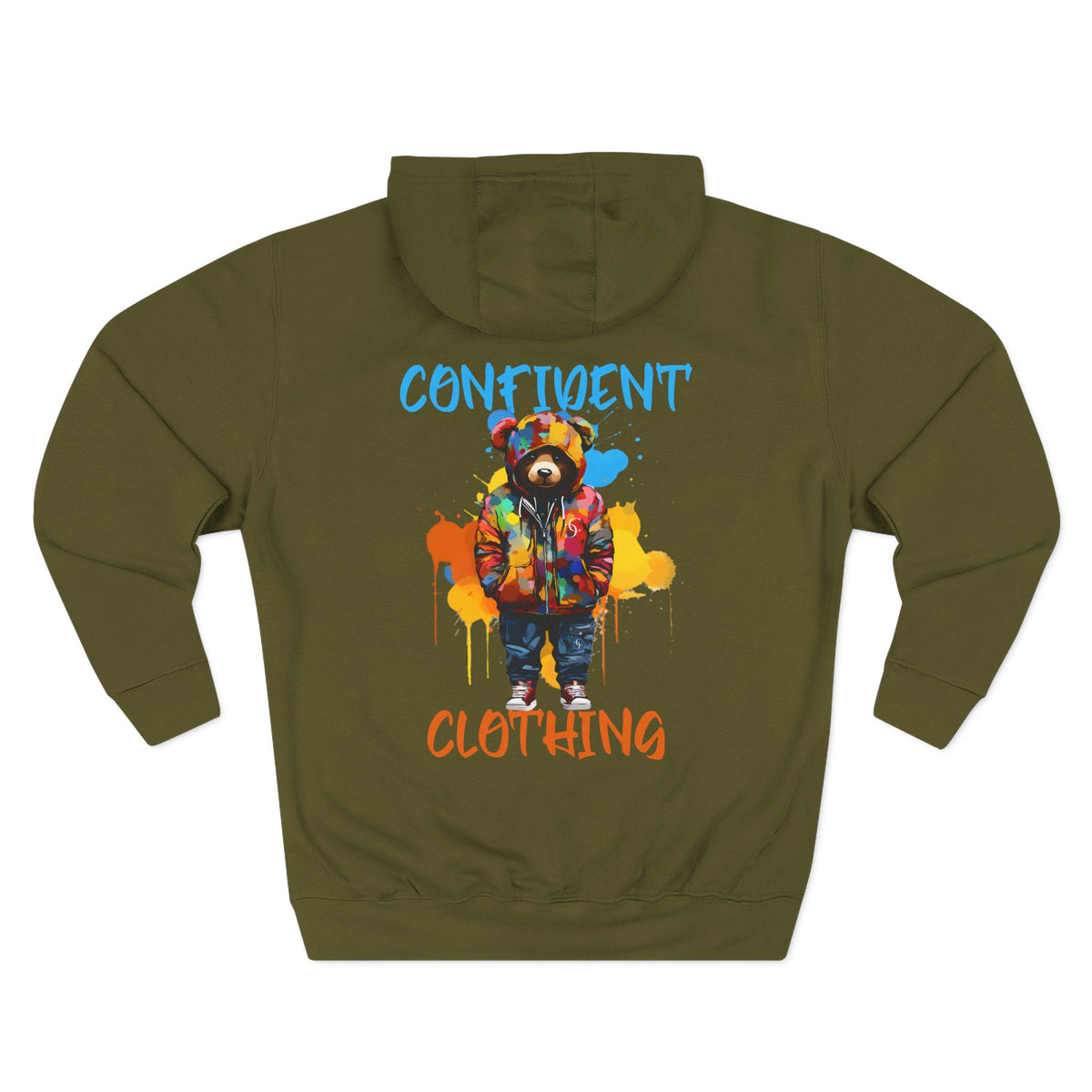Confident Clothing Bear Graphic Fleece Hoodie