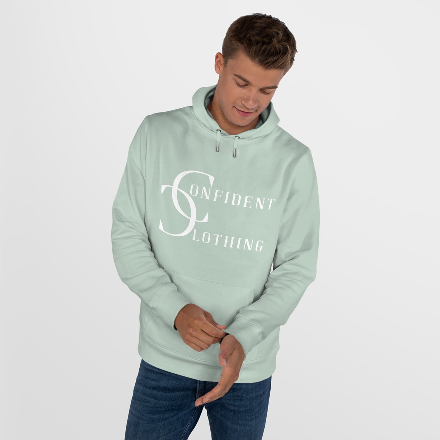 (hoodie unisex) multi-color Confident Clothing Luxury Hooded Sweatshirt (wcc white logo)