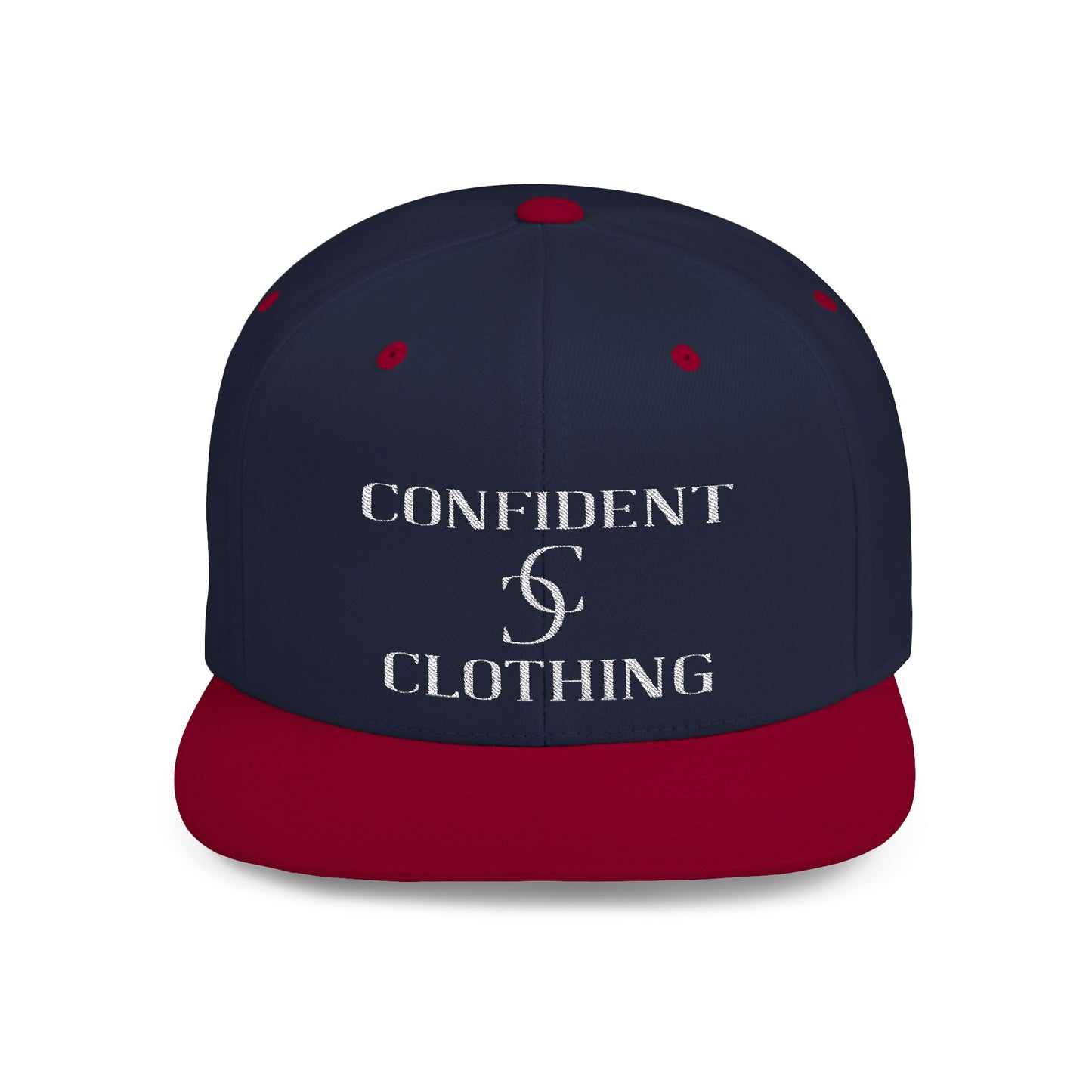 (hats) Confident Clothing Flat Bill Snapback (scc white logo)