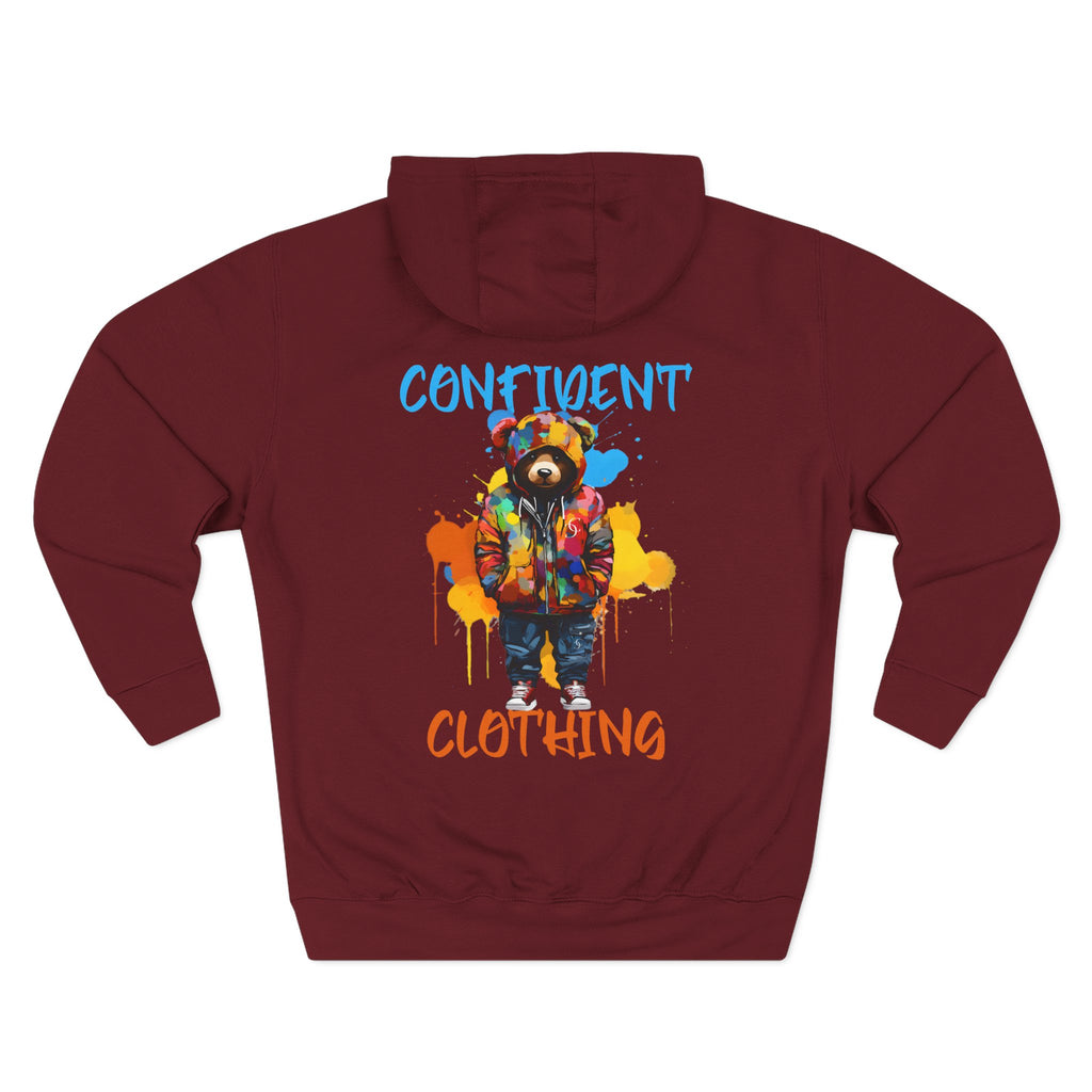 Confident Clothing Bear Graphic Fleece Hoodie