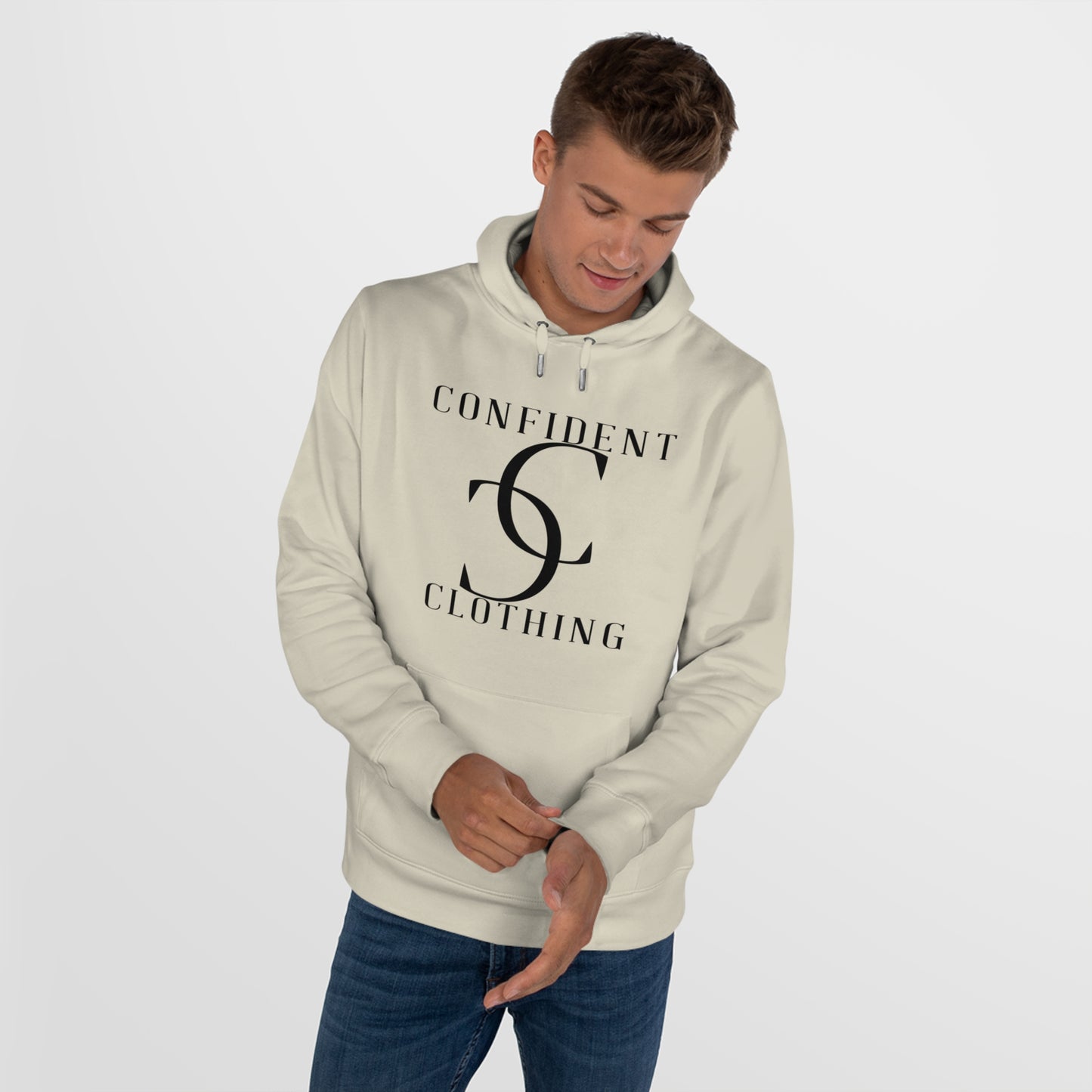 (hoodie unisex) multi-color Confident Clothing Luxury Hooded Sweatshirt (big cc black logo)