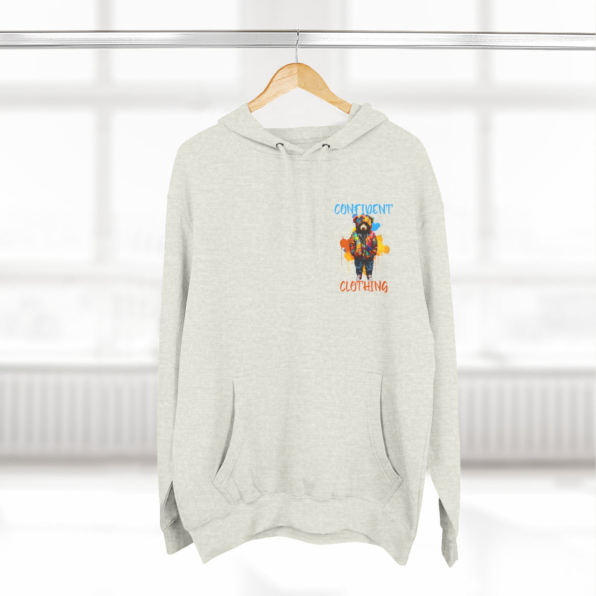 Confident Clothing Bear Graphic Fleece Hoodie