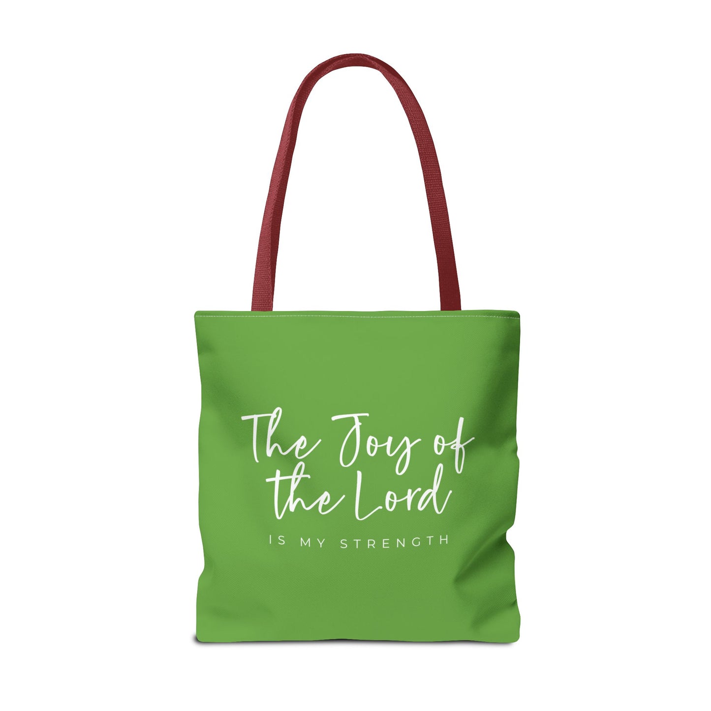 The Joy of the Lord is my Strength Tote Bag (kiwi green)