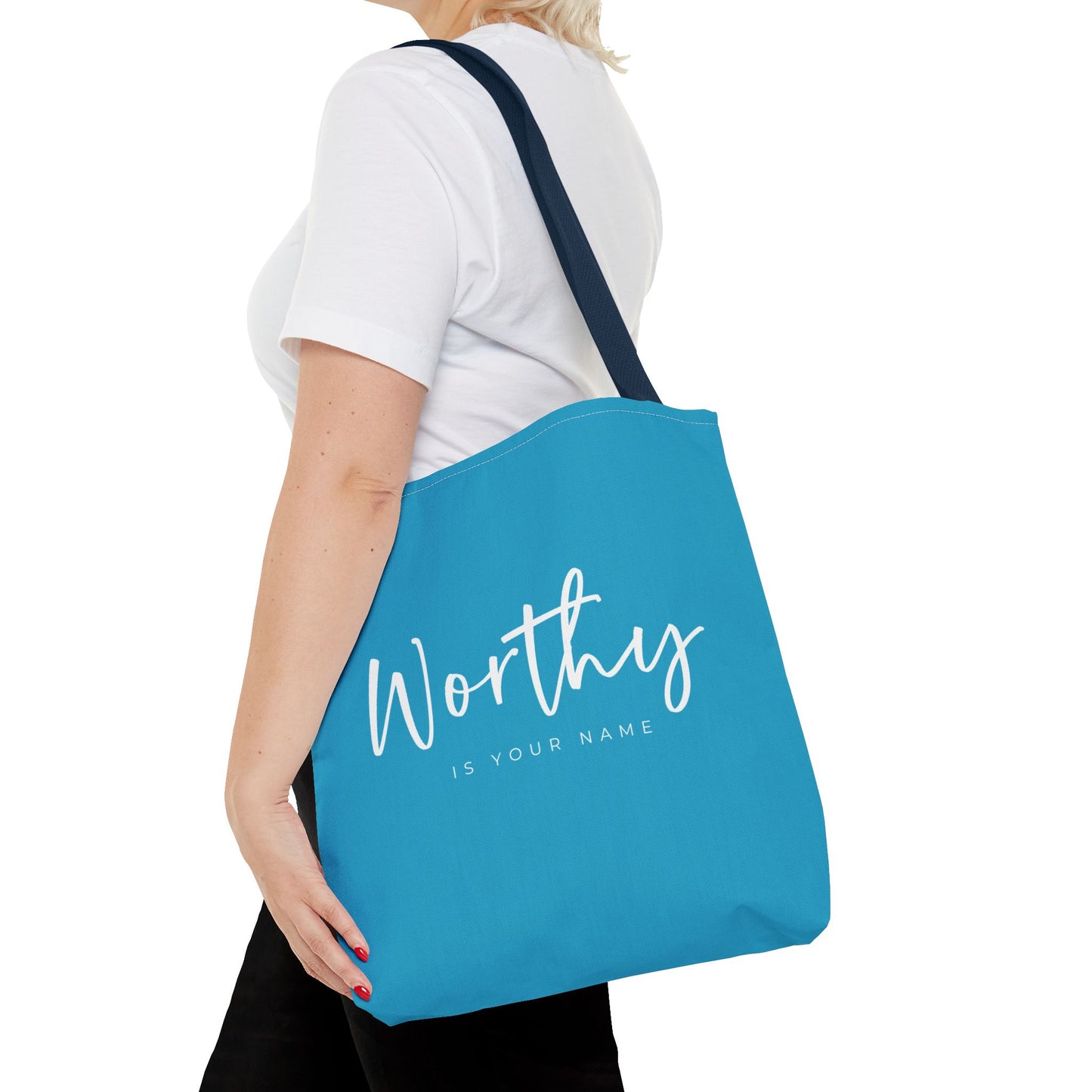 (tote bags) Worthy is Your Name (turquois)