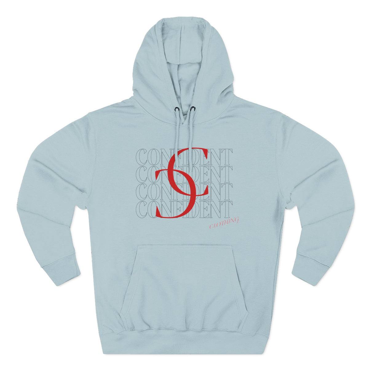 0.1 Confident Clothing Casual Minimalist Red Letter Graphic Fleece Hoodie