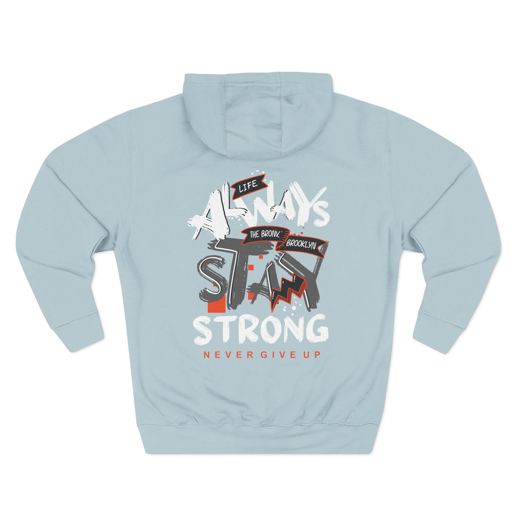 1.3 Confident Clothing Never Give Up Inspirational Fleece Hoodie