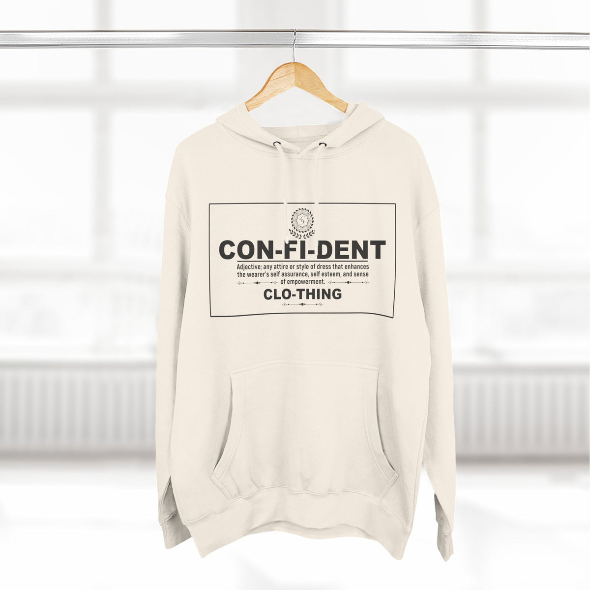0.2 Confident Clothing Casual CON-FI-DENT Clothing Statement Fleece Hoodie