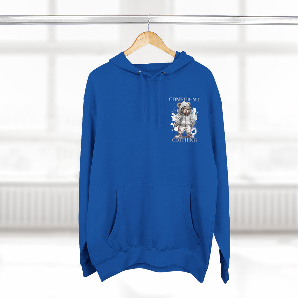 Confident Climbing Astronaut Snow Bear Fleece Hoodie