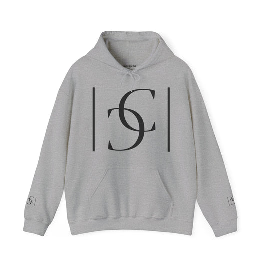cc (Unisex) multi-color Confident Clothing (ELITE) Luxury Hooded Sweatshirt (black logo)