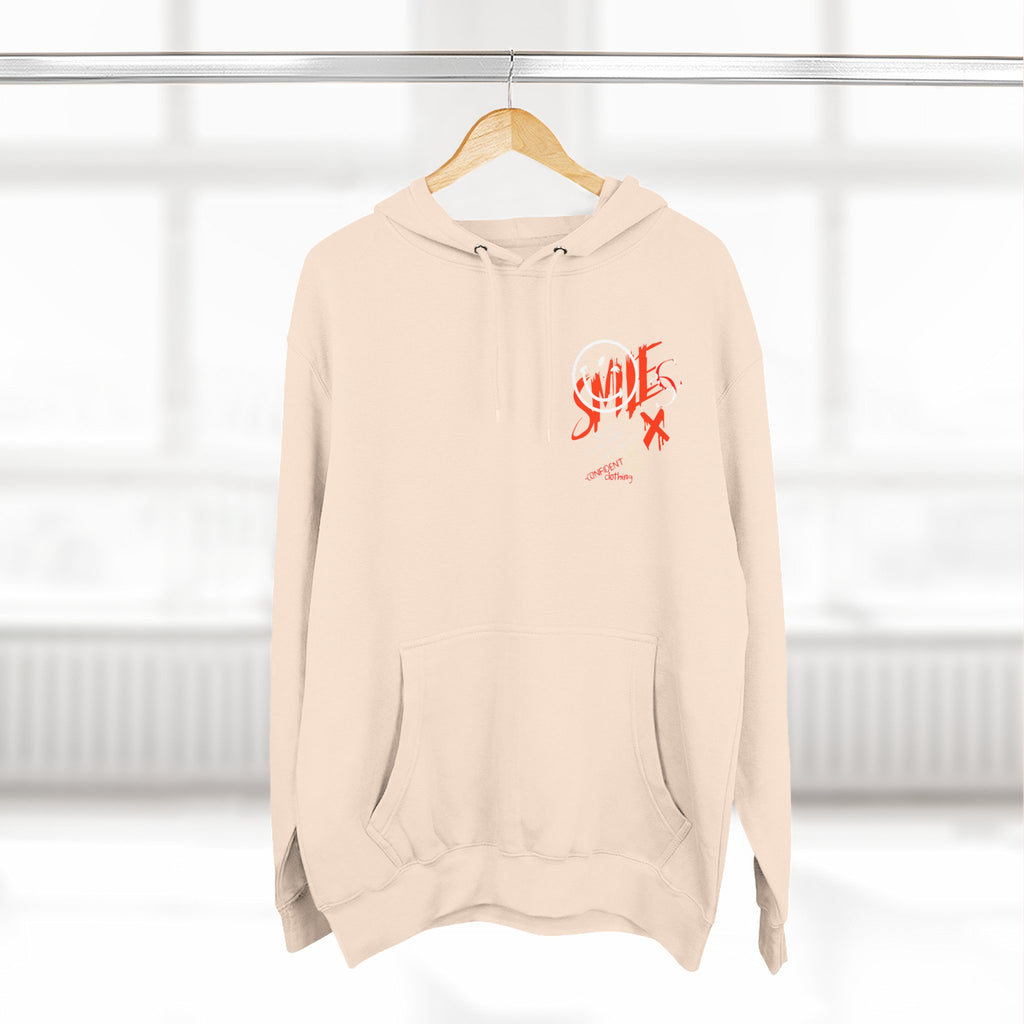 1.5 Confident Clothing Graffiti Hoodie – White “SMILE” Graphic