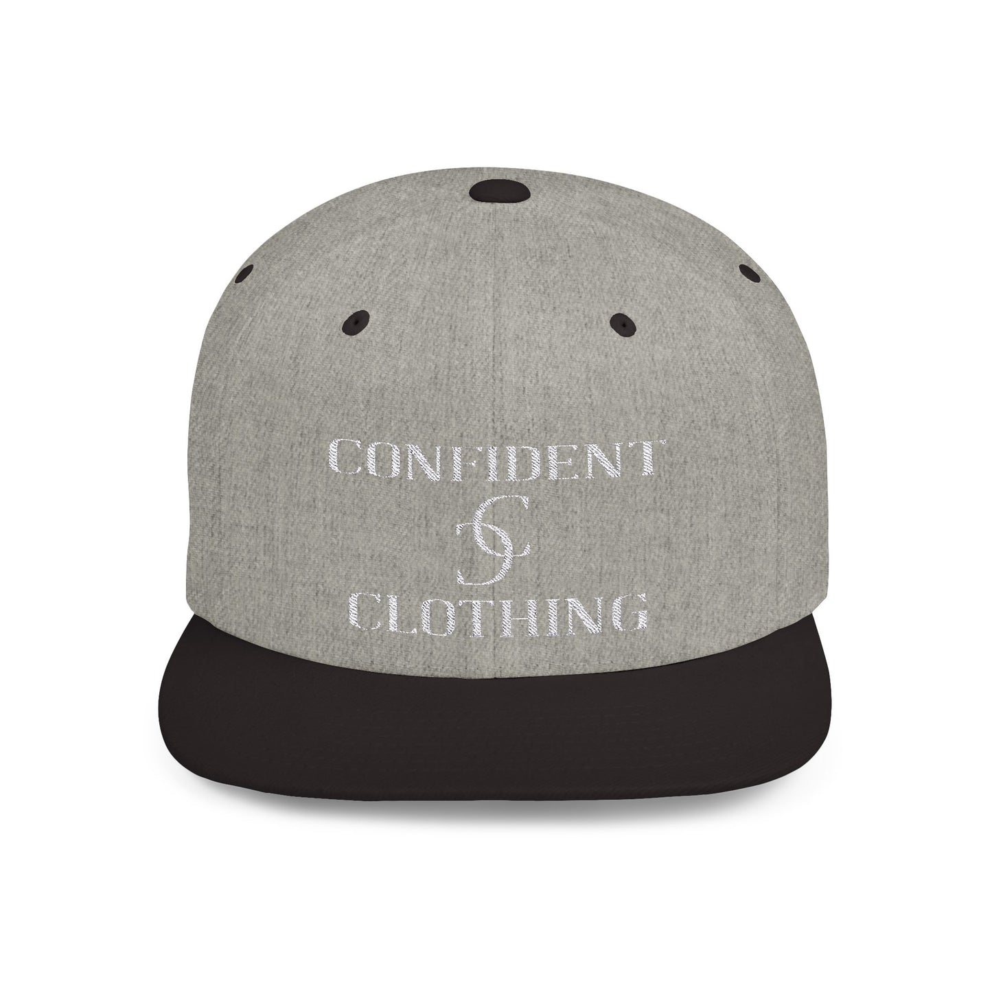 (hats) Confident Clothing Flat Bill Snapback (scc white logo)