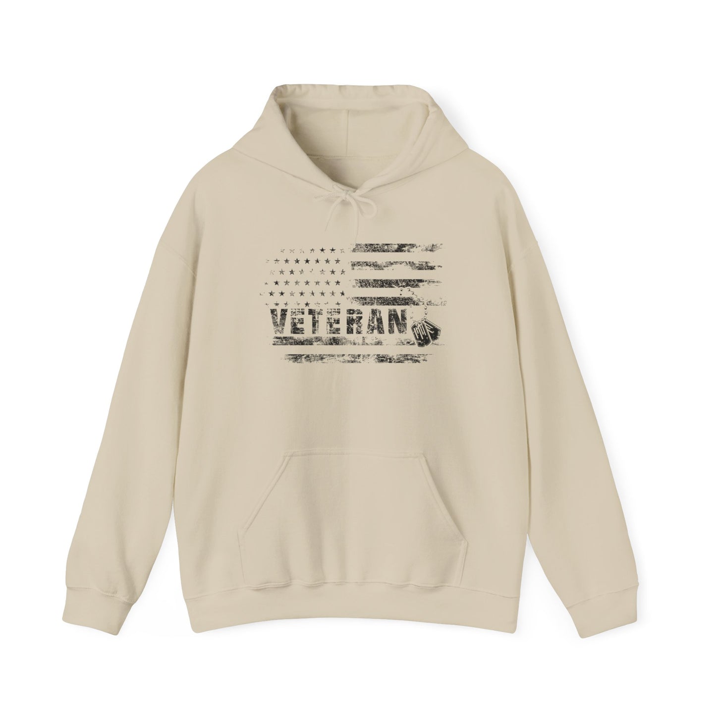 Veteran White Hoodie (black logo)