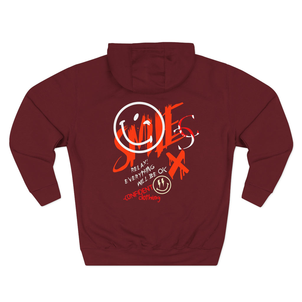 1.5 Confident Clothing Graffiti Hoodie – White “SMILE” Graphic