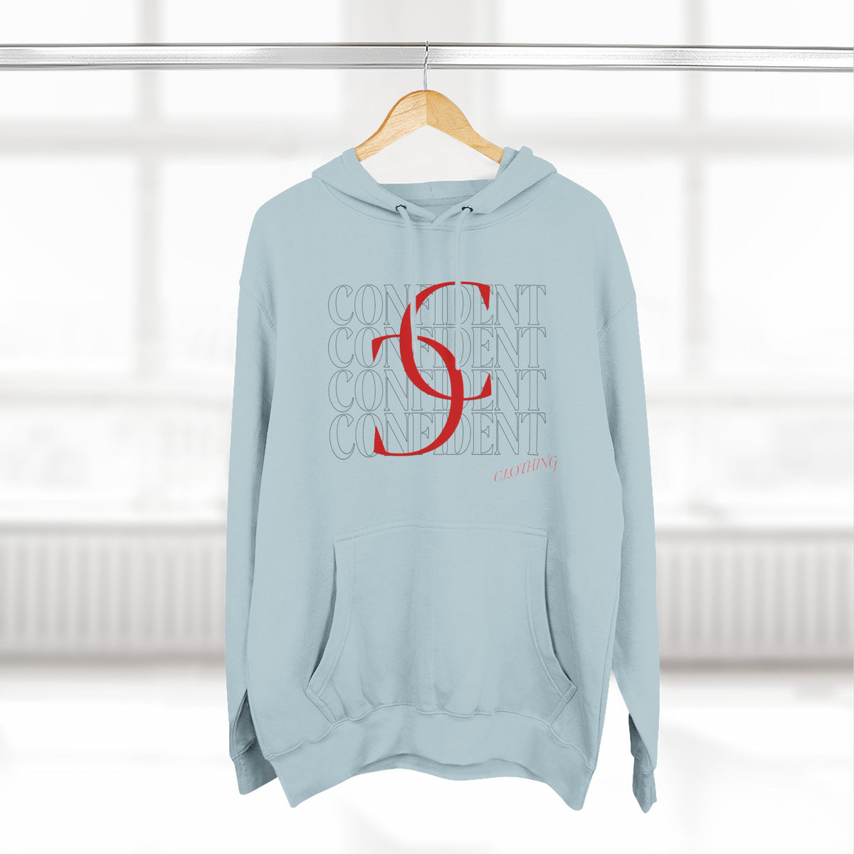 0.1 Confident Clothing Casual Minimalist Red Letter Graphic Fleece Hoodie