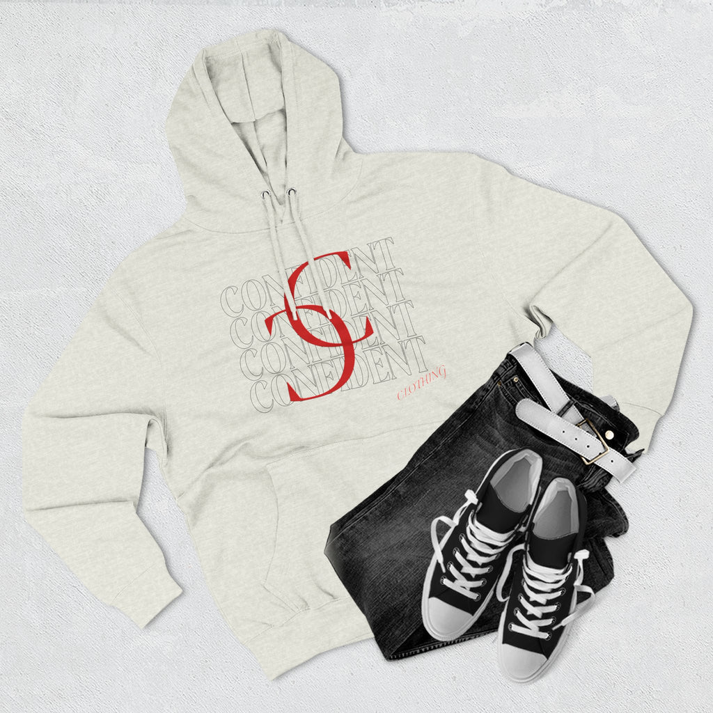 0.1 Confident Clothing Casual Minimalist Red Letter Graphic Fleece Hoodie