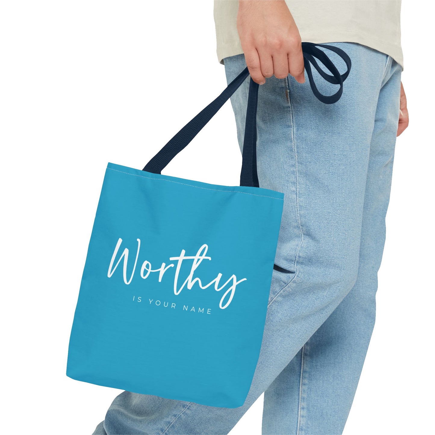 (tote bags) Worthy is Your Name (turquois)