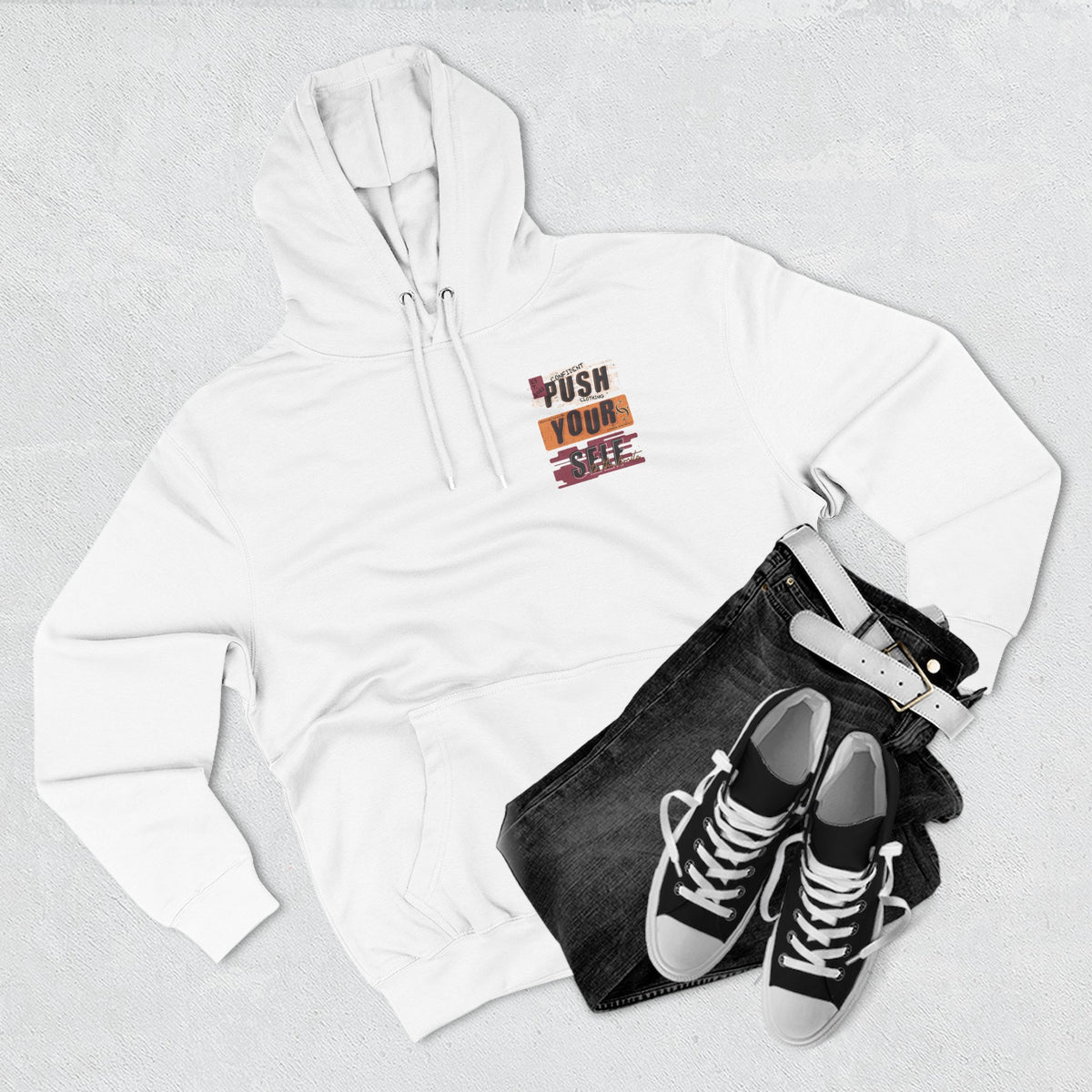 1.4 Confident Clothing Push Your Self Motivational Hoodie