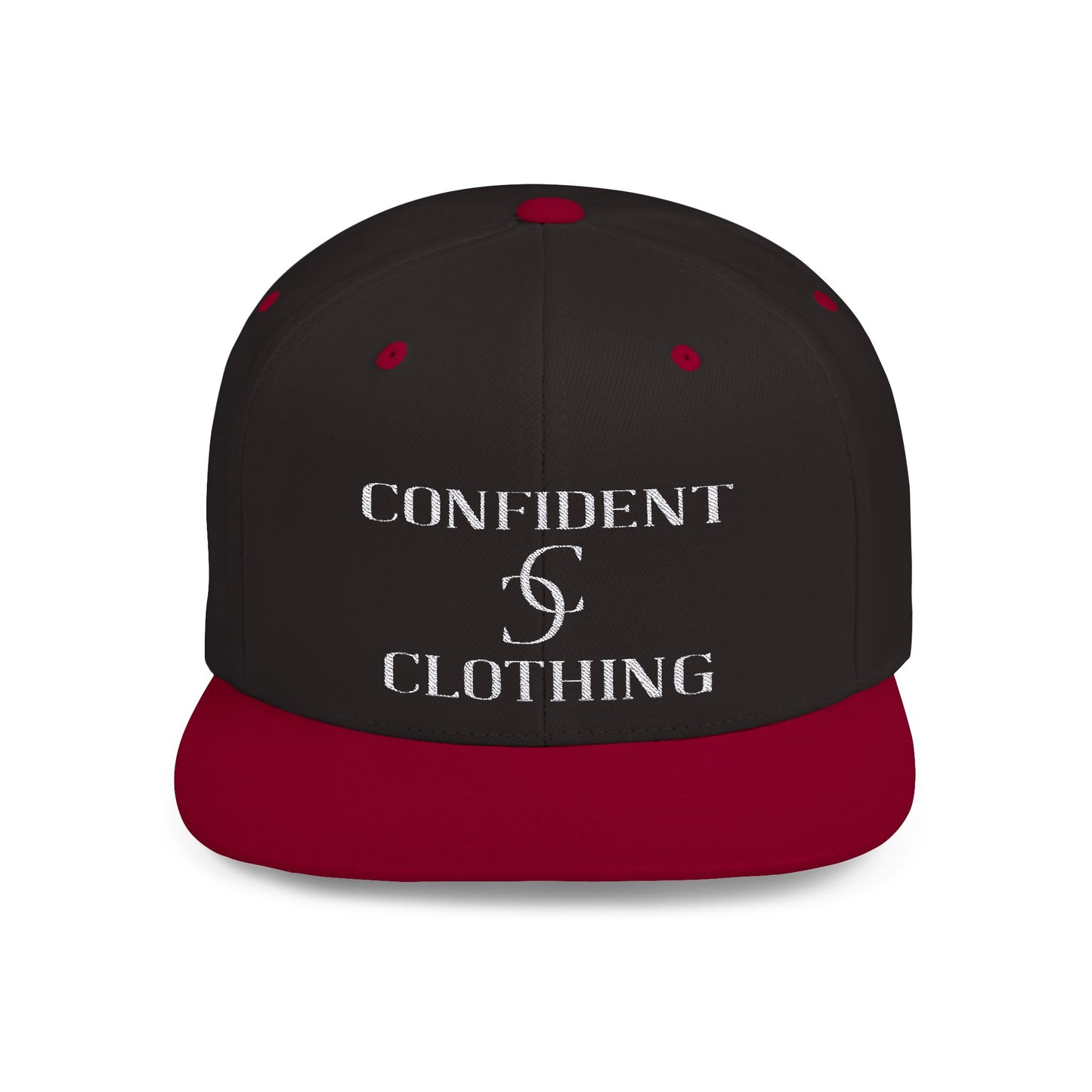 (hats) Confident Clothing Flat Bill Snapback (scc white logo)