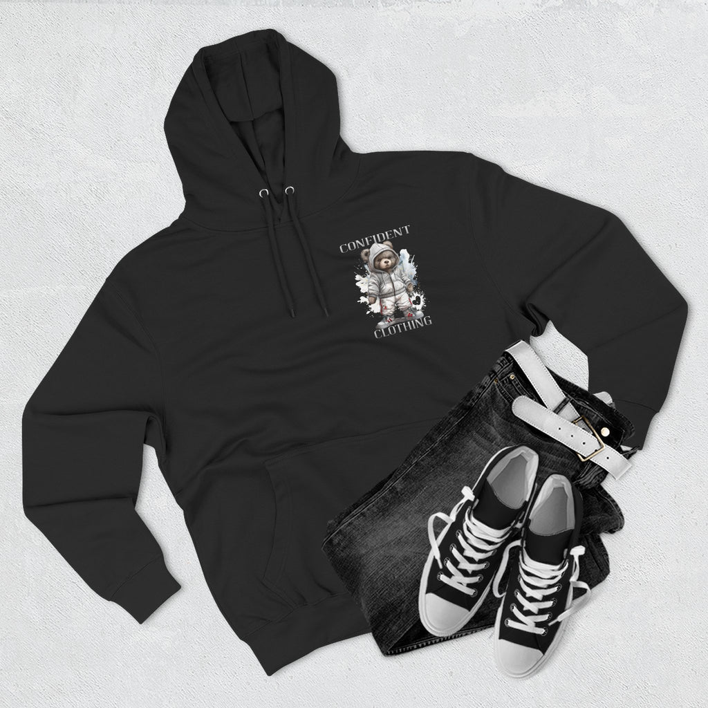 Confident Climbing Astronaut Snow Bear Fleece Hoodie