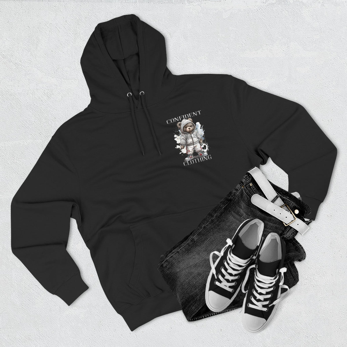 Confident Climbing Astronaut Snow Bear Fleece Hoodie