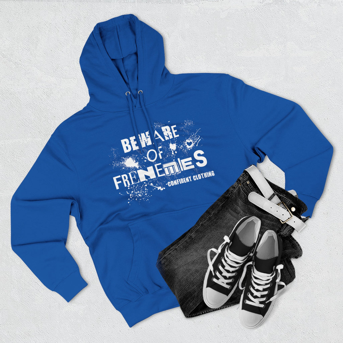 0.6 Confident Clothing Beware of Frenemies Graphic Fleece Hoodie