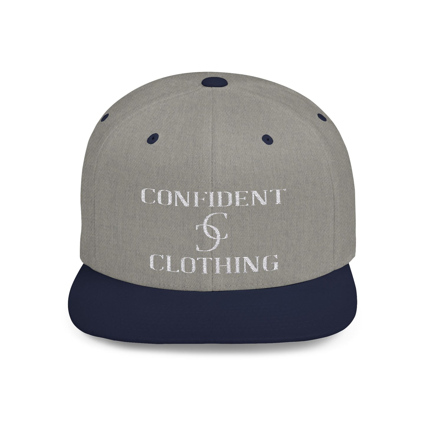 (hats) Confident Clothing Flat Bill Snapback (scc white logo)