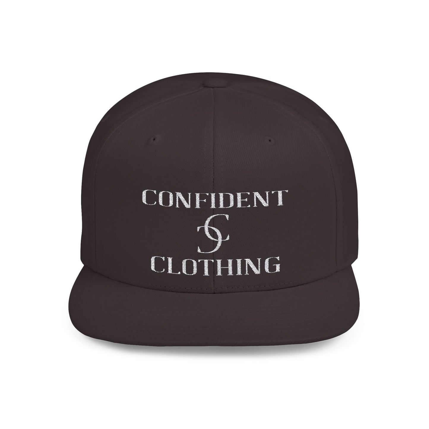(hats) Confident Clothing Flat Bill Snapback (scc white logo)